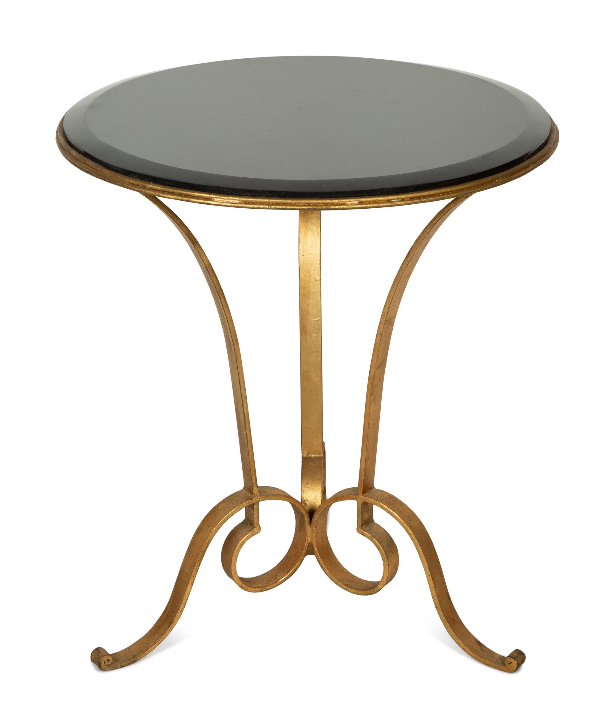 A Gilt Iron and Marble Side Table
