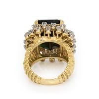TOURMALINE, DIAMOND, AND YELLOW GOLD RING