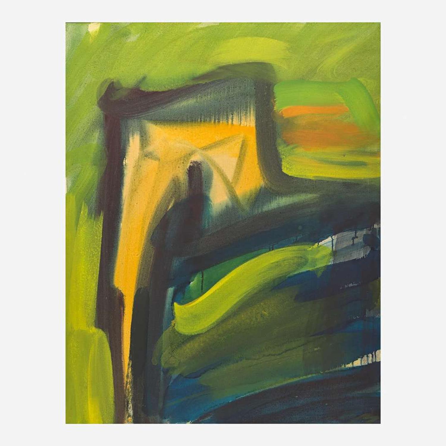 Josef Mikl (Austrian, 1929-2008) Große Büste vor Grün