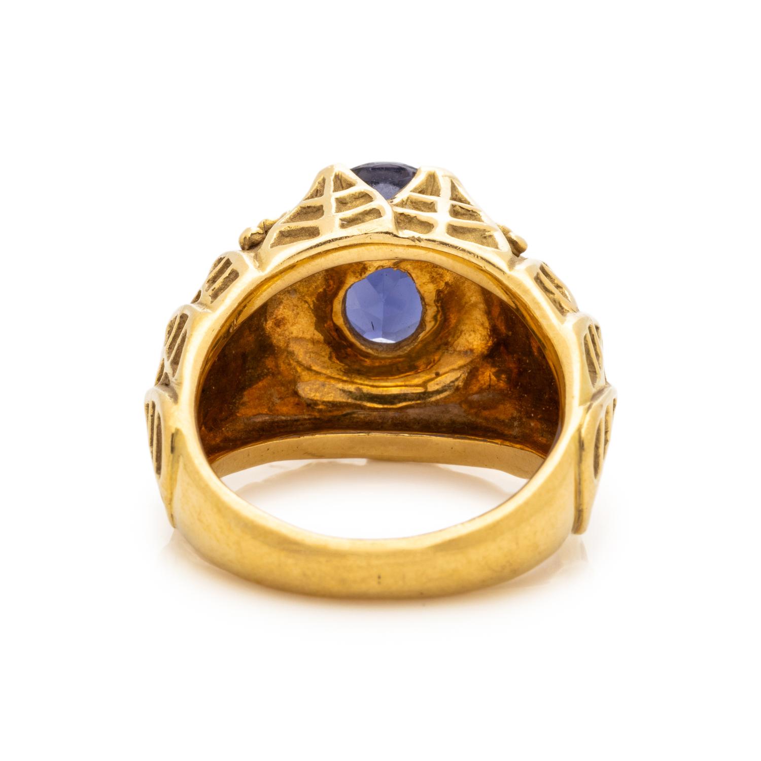 JANET YASEEN, YELLOW GOLD AND IOLITE RING