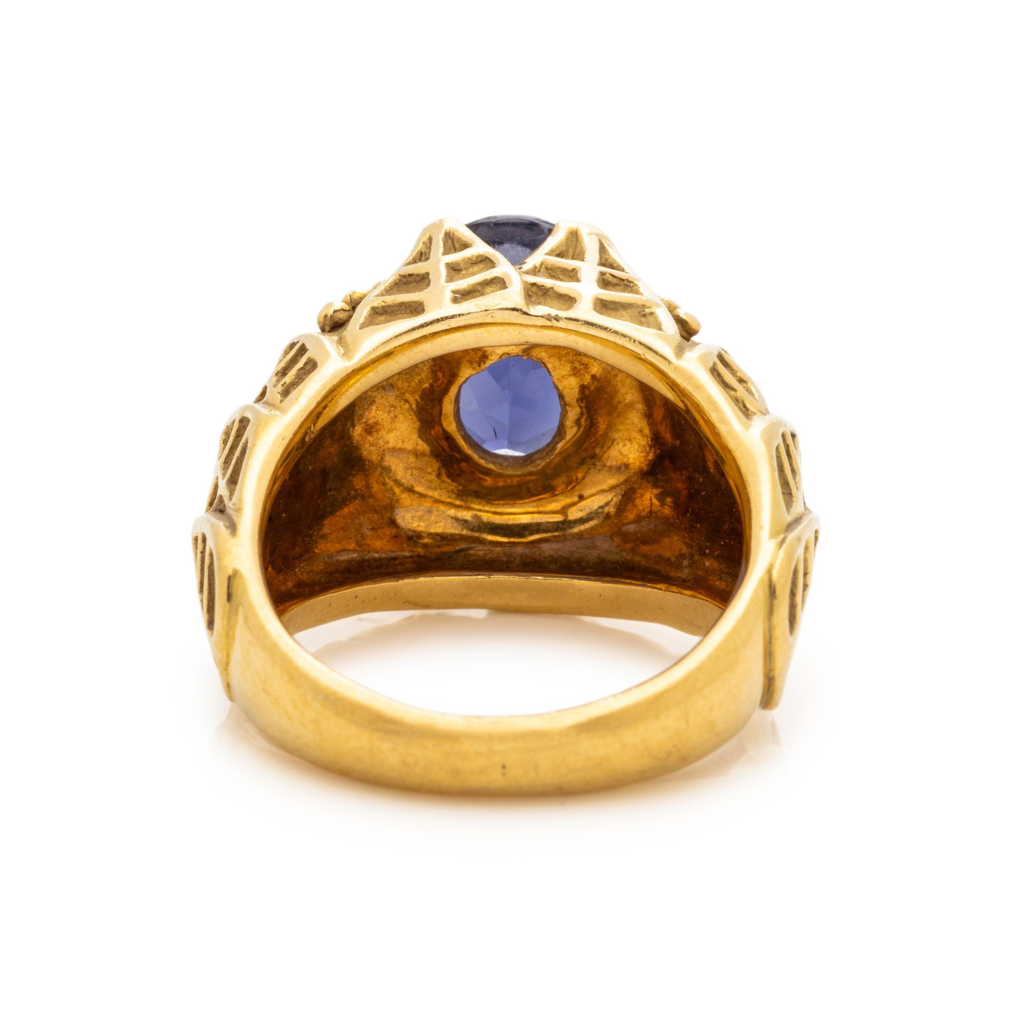 JANET YASEEN, YELLOW GOLD AND IOLITE RING