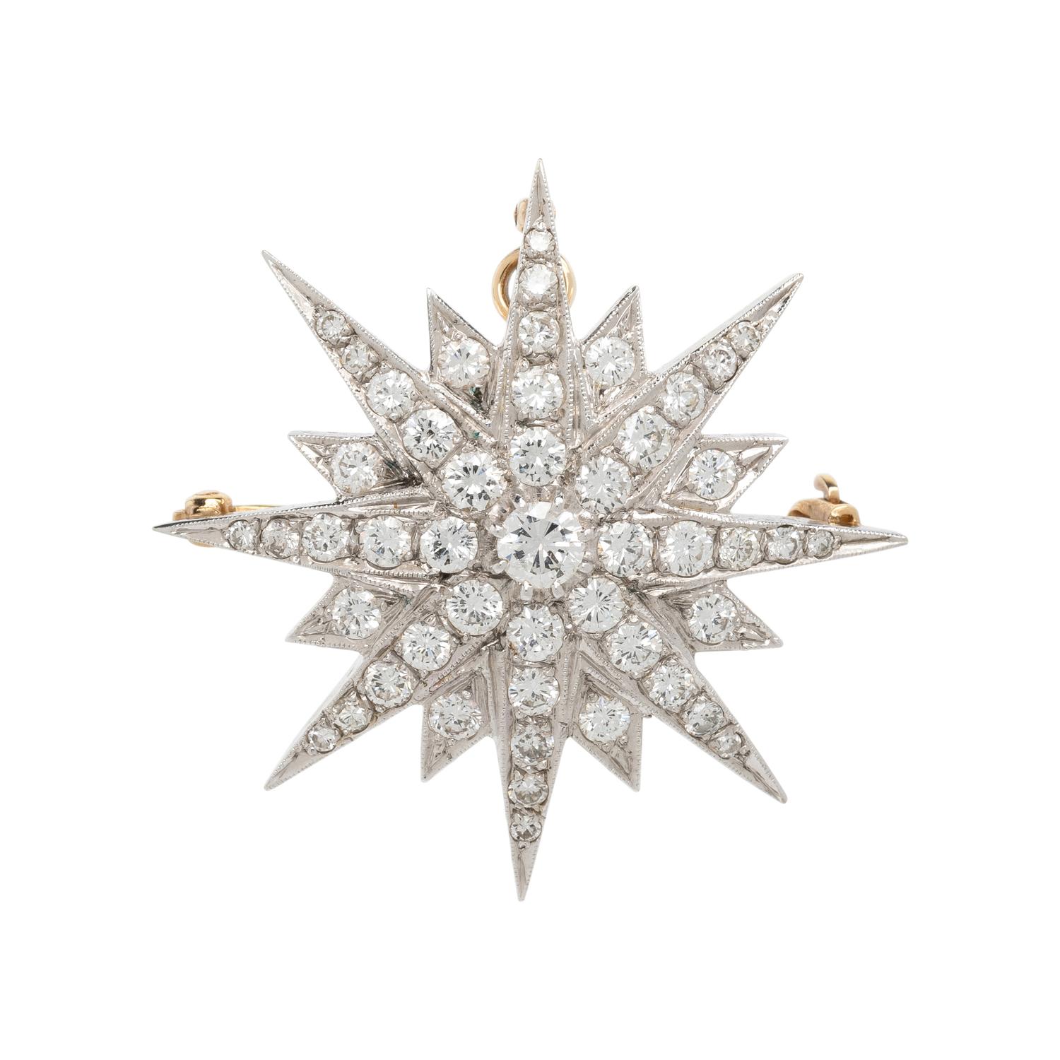 DIAMOND STAR PENDANT BROOCH