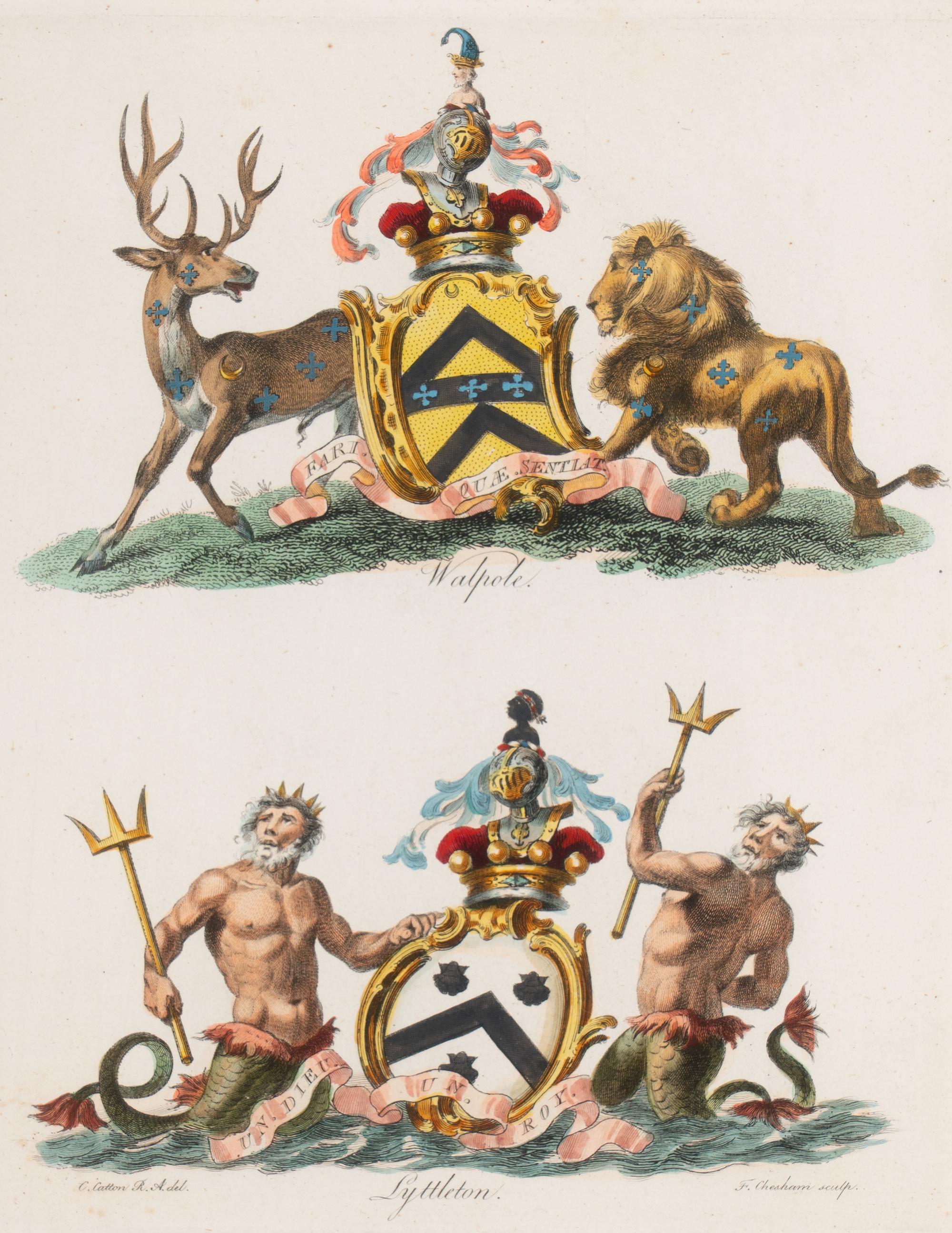 A Set of Ten English Engravings of Coats of Arms