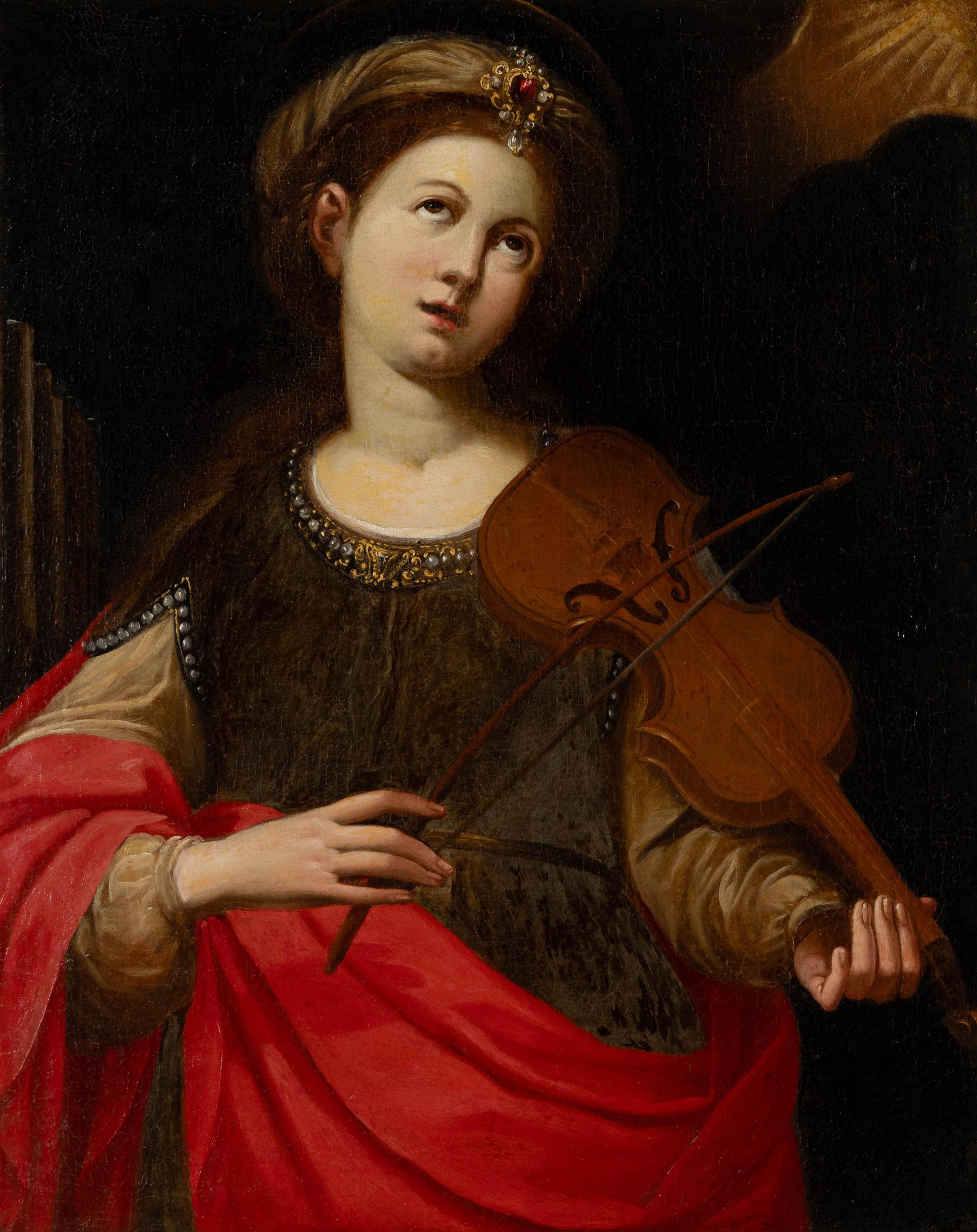 Manner of Domenico Zampieri (Italy, 18th/19th Century) — Saint Cecilia with a Violin
