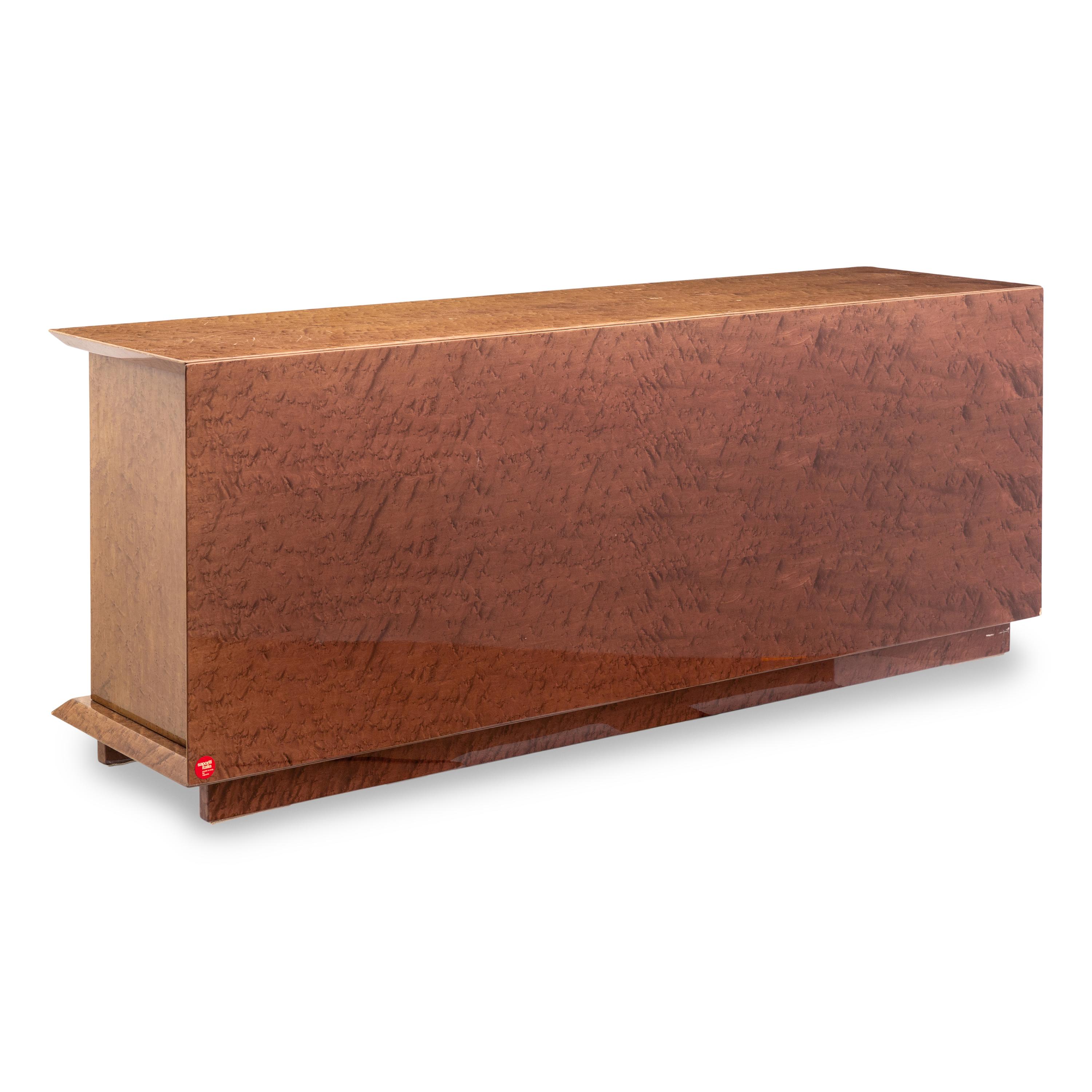 A Burlwood Console Cabinet