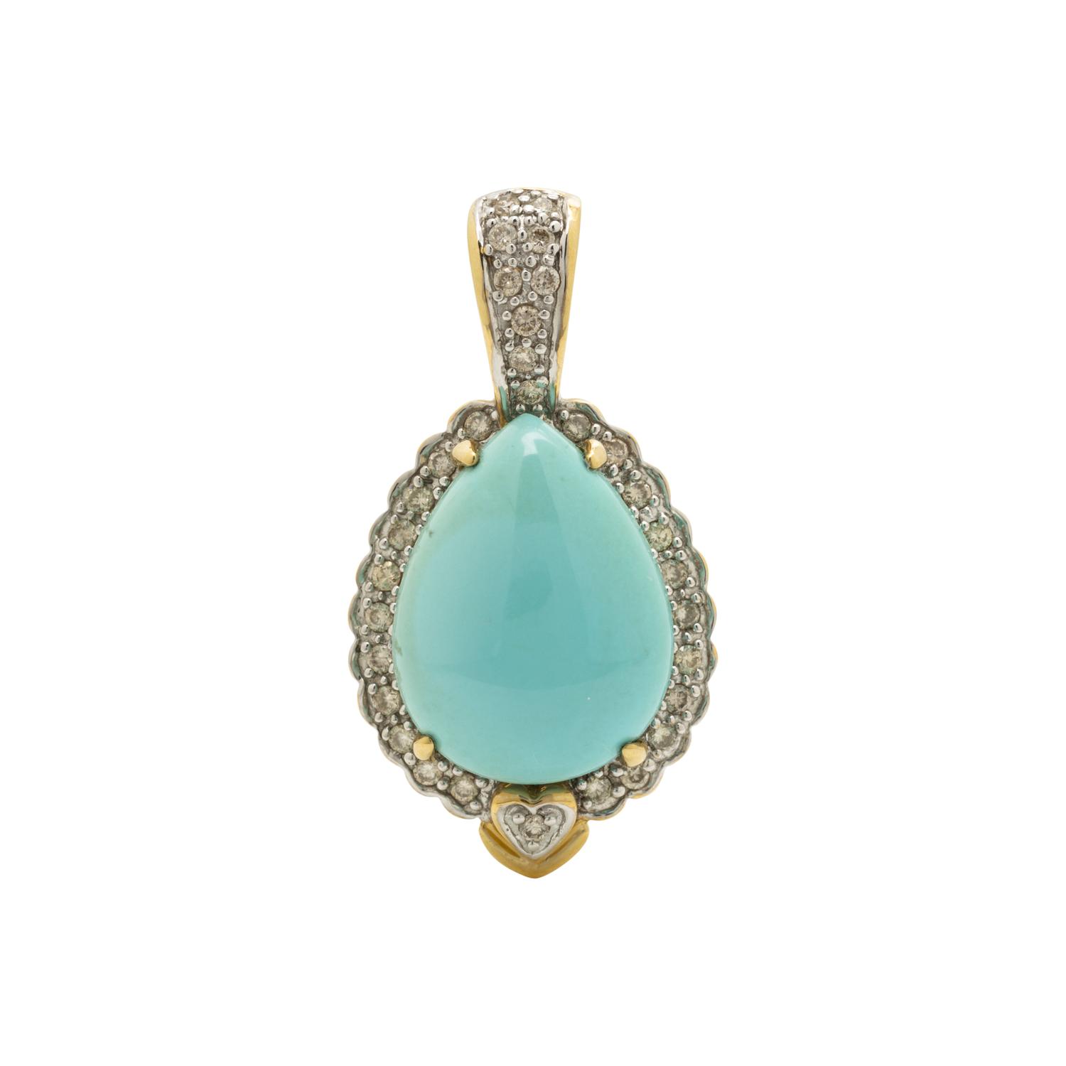 LE VIAN, TURQUOISE AND DIAMOND PENDANT
