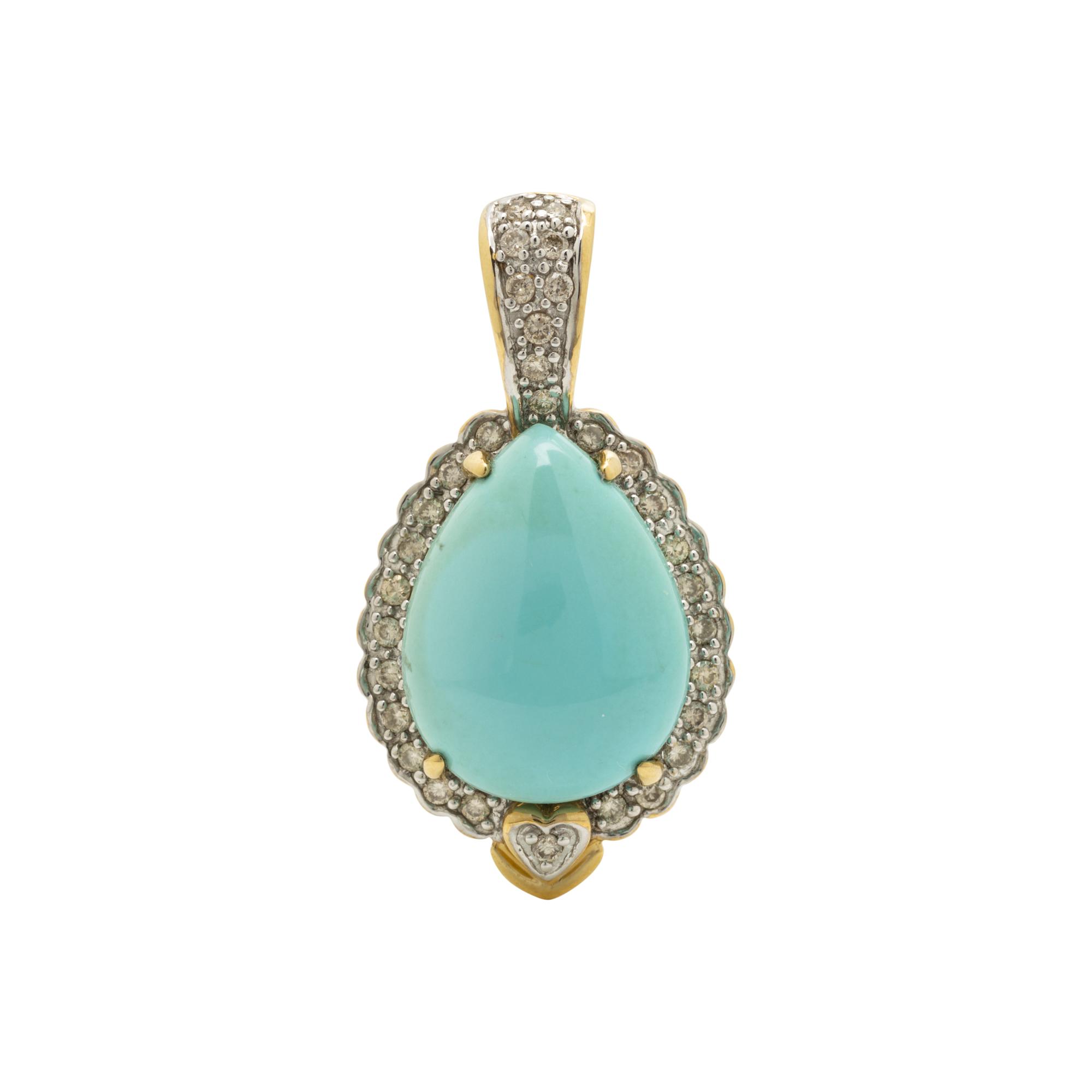 LE VIAN, TURQUOISE AND DIAMOND PENDANT