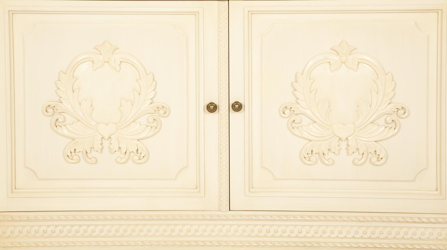 A Louis XVI Style White Painted Four-Door Armoire by Julia Gray, New York
