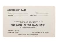 [RELIGION]. A group of 7 items involving African American churches and pastors, incl. AME Church membership card, Order of the Black Rose membership card, photographs, and imprints.