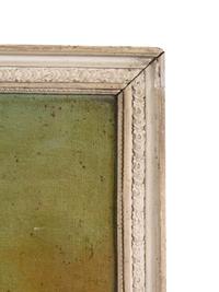 A Louis XVI Grey-Painted Trumeau Mirror