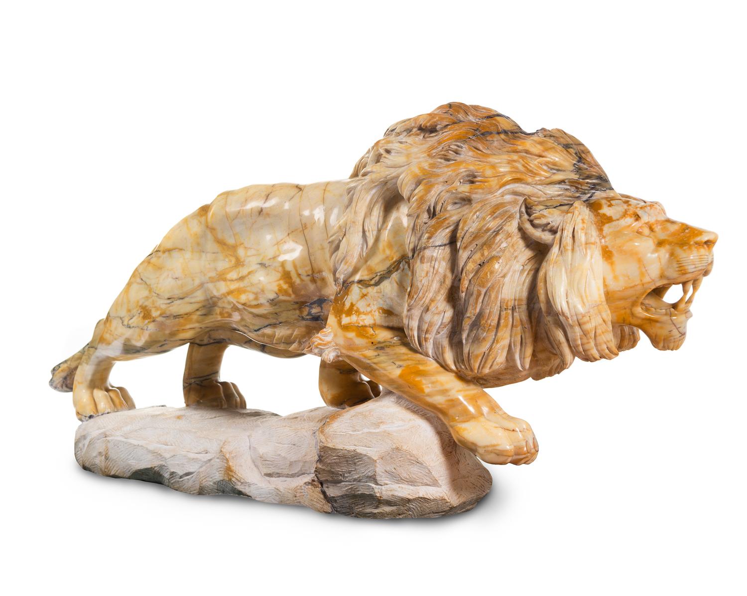 A Marble Sculpture of a Lion