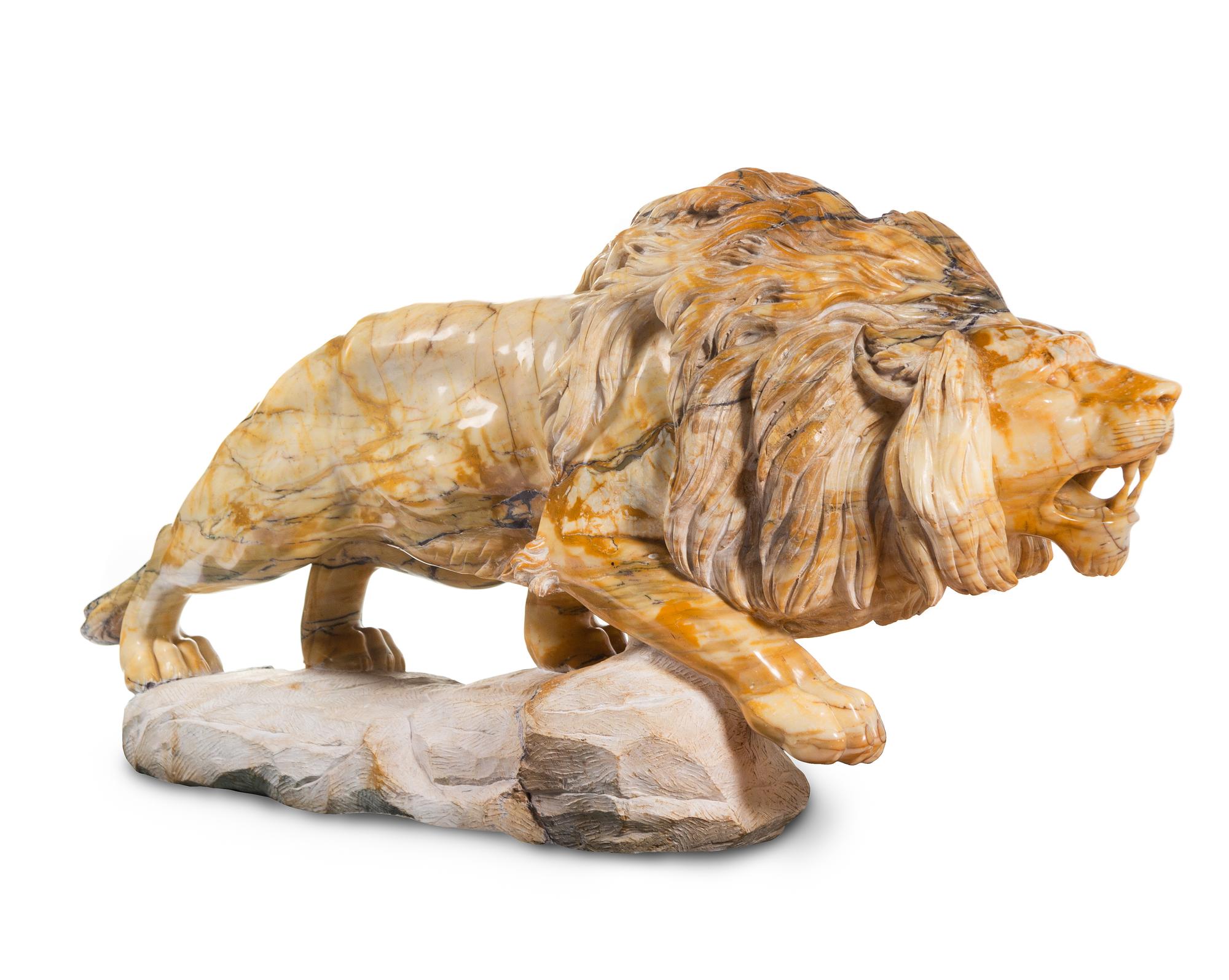 A Marble Sculpture of a Lion