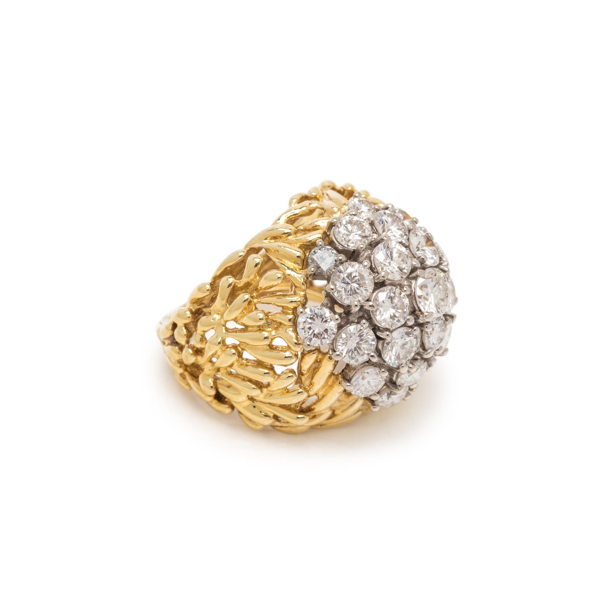 YELLOW GOLD AND DIAMOND RING