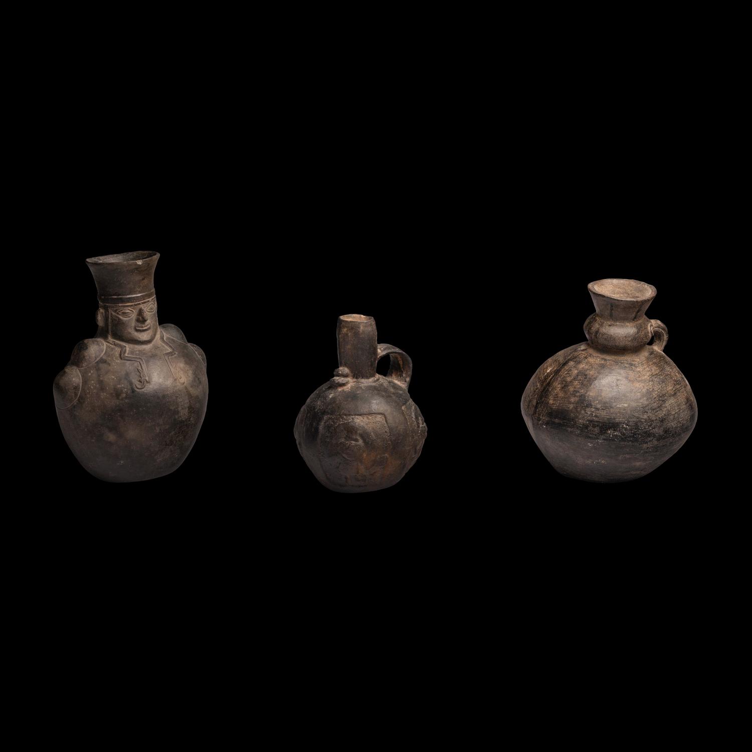 Three Chimu Blackware Vessels