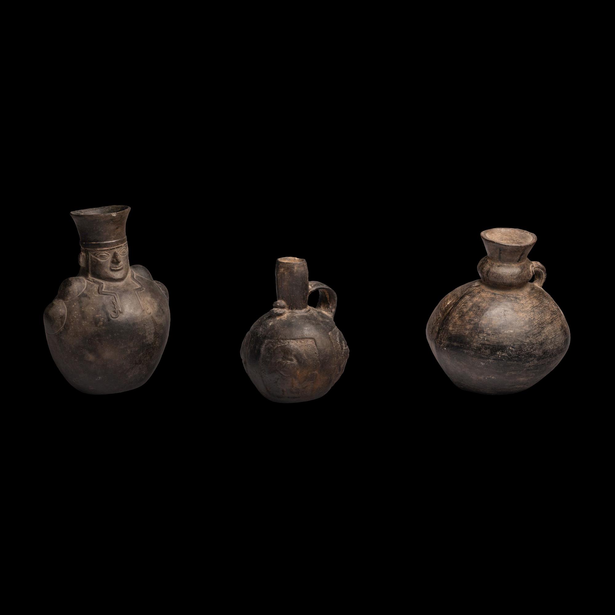 Three Chimu Blackware Vessels
