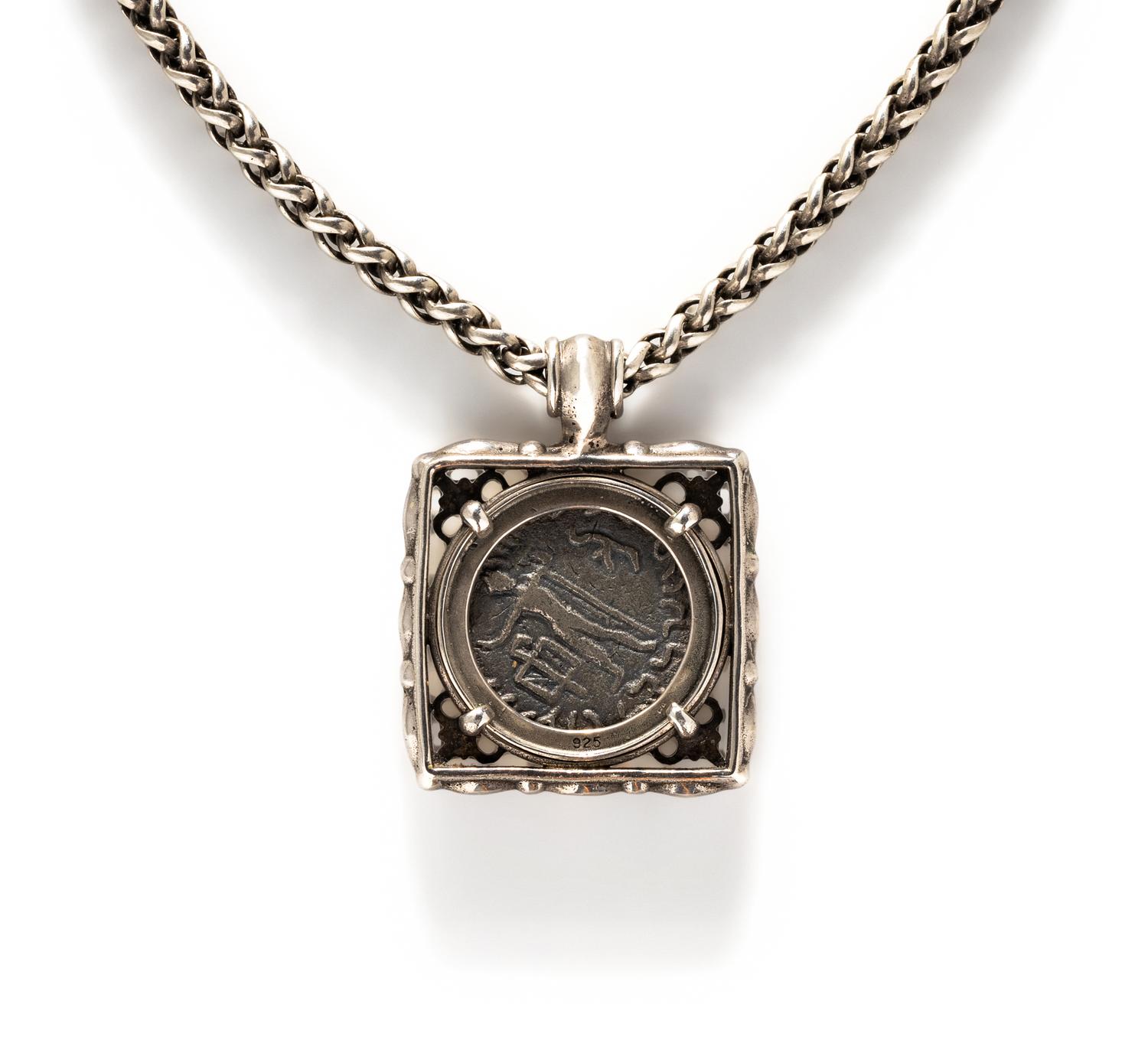 Three Greco-Roman Silver Coins — Set in silver and gold necklaces