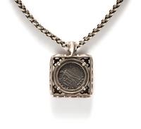 Three Greco-Roman Silver Coins — Set in silver and gold necklaces