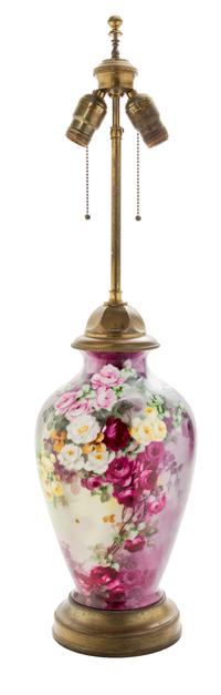 A Limoges Porcelain Vase Height of vase 13 inches.