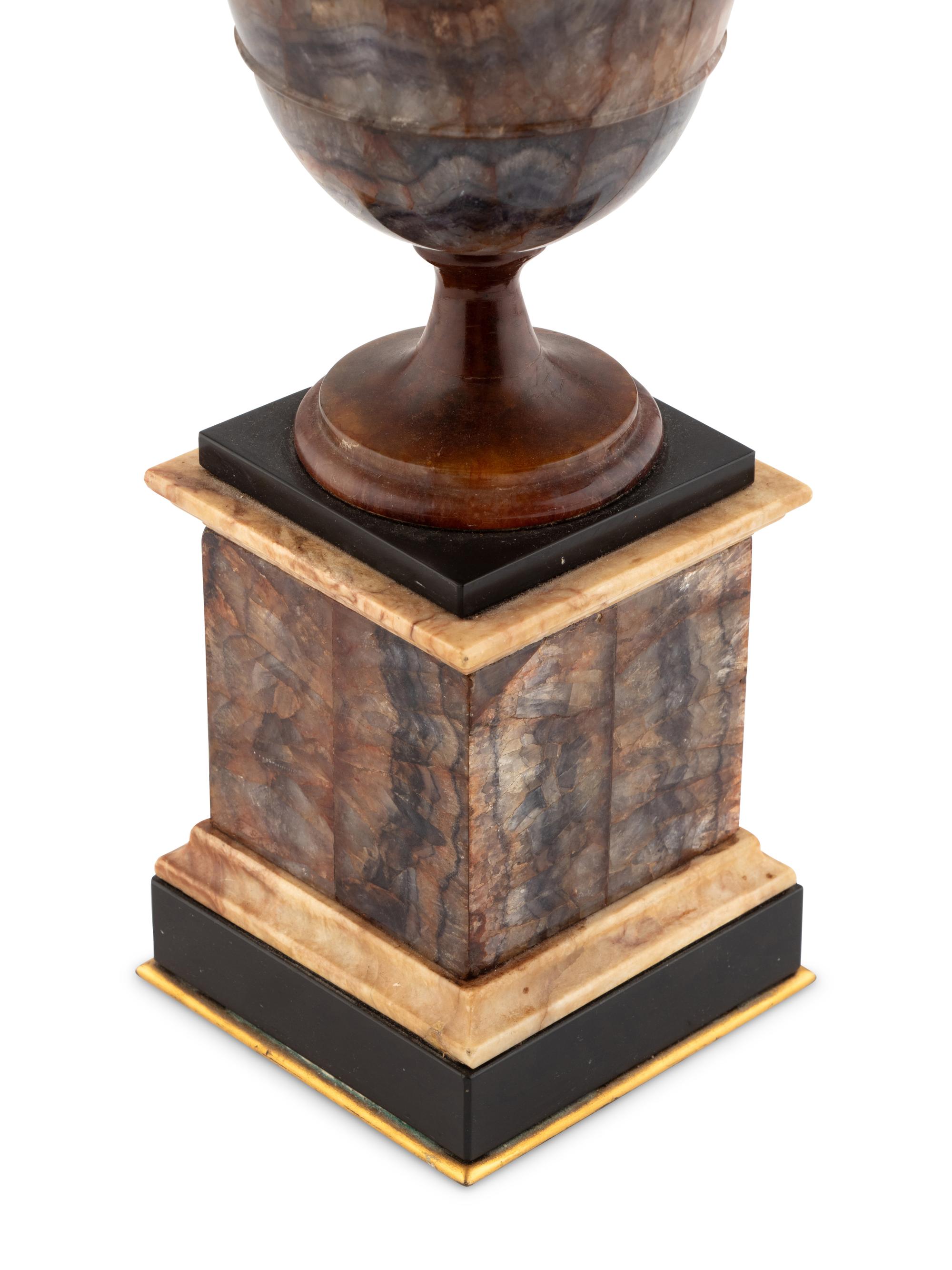A Late George III Blue John Urn on Stand