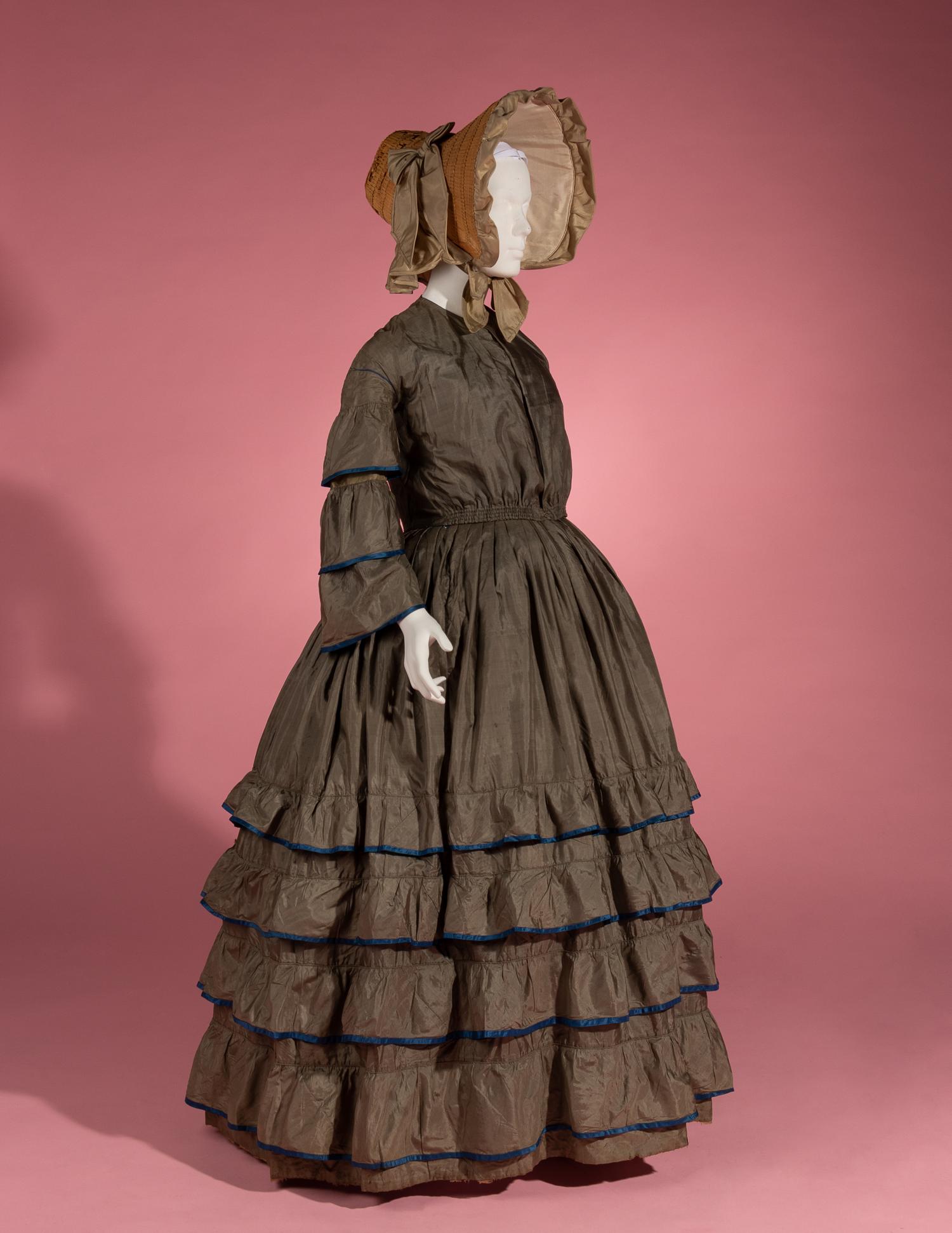 Silk Tiered Day Dress, 1850s