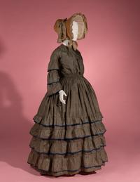 Silk Tiered Day Dress, 1850s