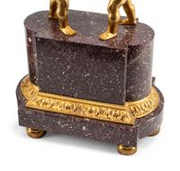 A Pair of Directoire Style Gilt Bronze and Marble Urn Ornaments