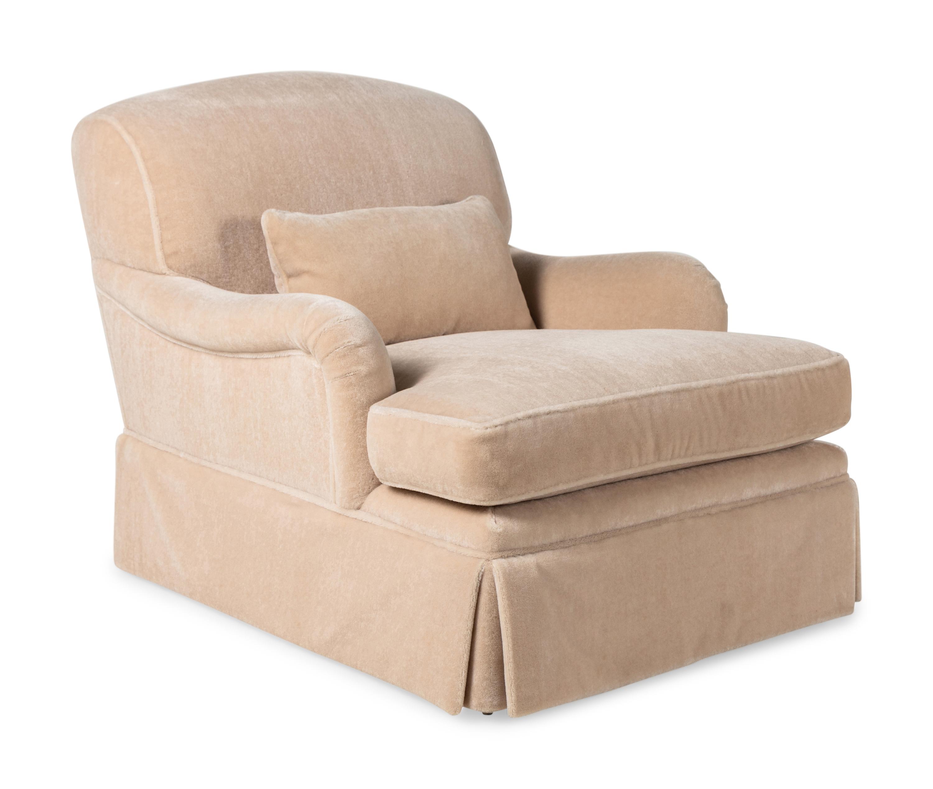 A Pair of Velvet-Upholstered Armchairs
