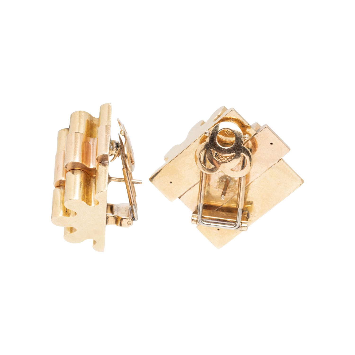 BULGARI, BICOLOR GOLD DRESS CLIPS