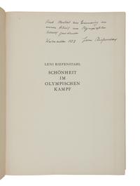 RIEFENSTAHL, Leni (1902-2003). Schönheit im Olympischen Kampf . [Beauty in the Olympic Games.] Berlin: Deutschen Verlag, 1937.
