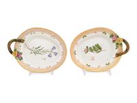Two Royal Copenhagen Flora Danica Oval Serving Dishes