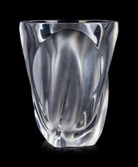 A Lalique Molded Glass Ingrid Vase