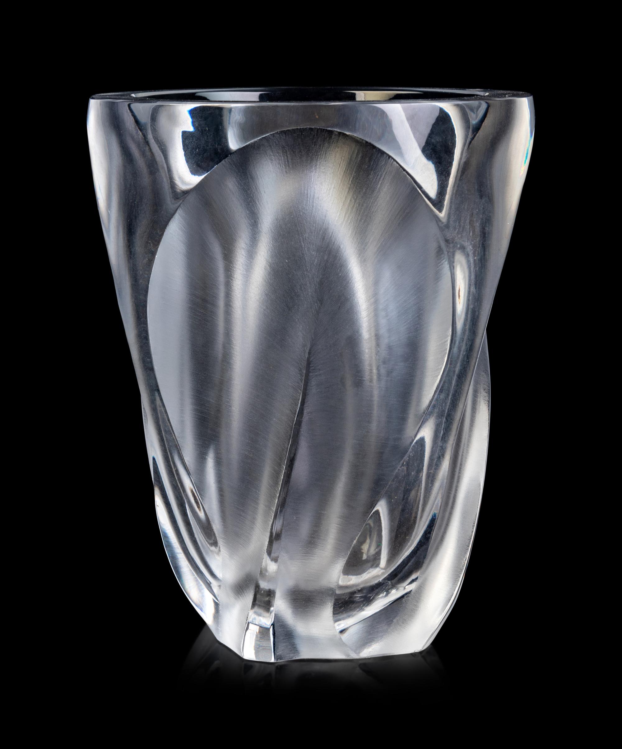 A Lalique Molded Glass Ingrid Vase