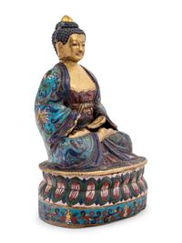A Chinese Cloisonné Enamel Figure of Buddha Shakyamuni