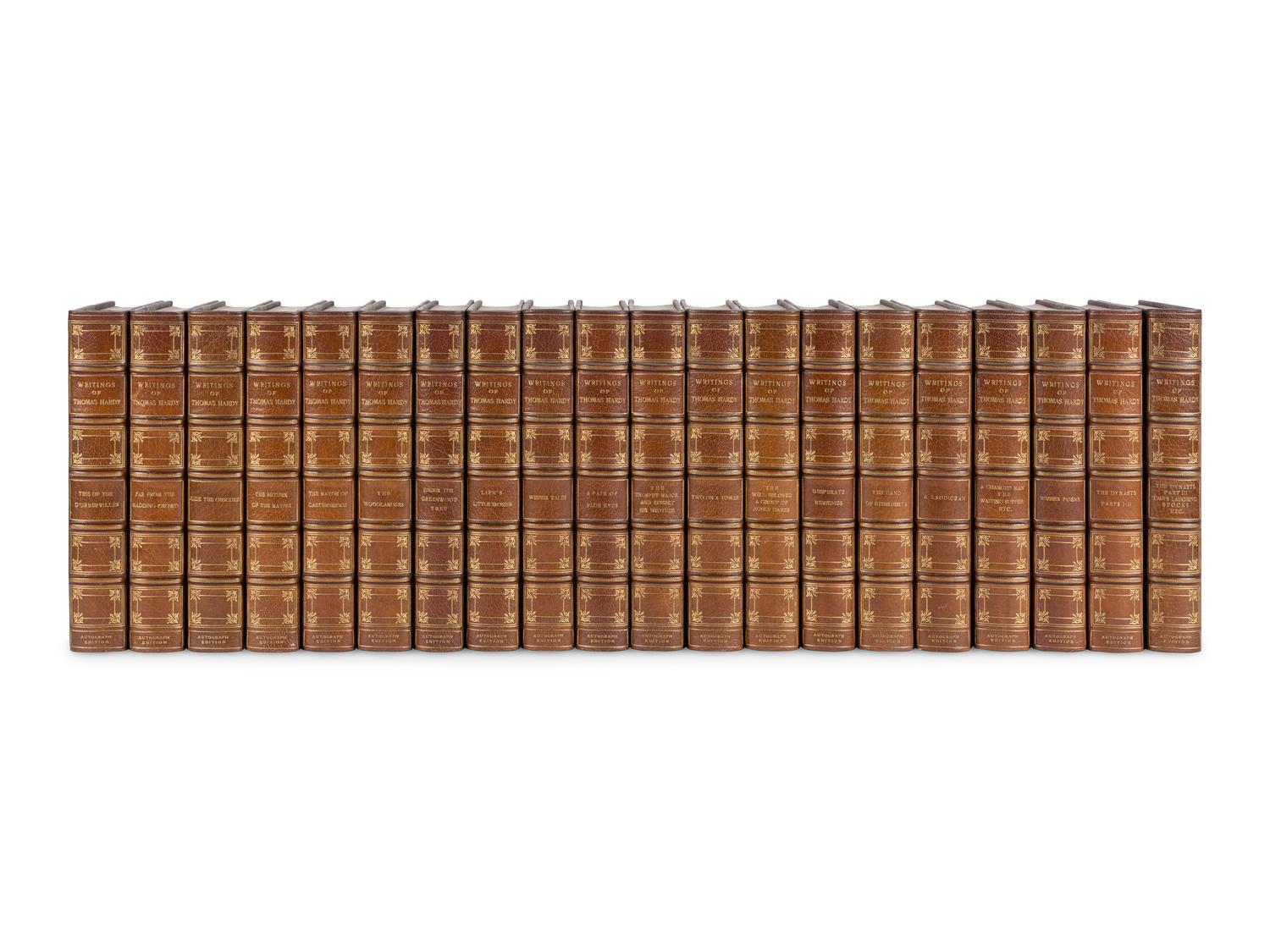 HARDY, Thomas (1840-1928). The Writings of Thomas Hardy in Prose and Verse, With Prefaces and Notes . New York and London: Harper & Brothers, 1893-1904.