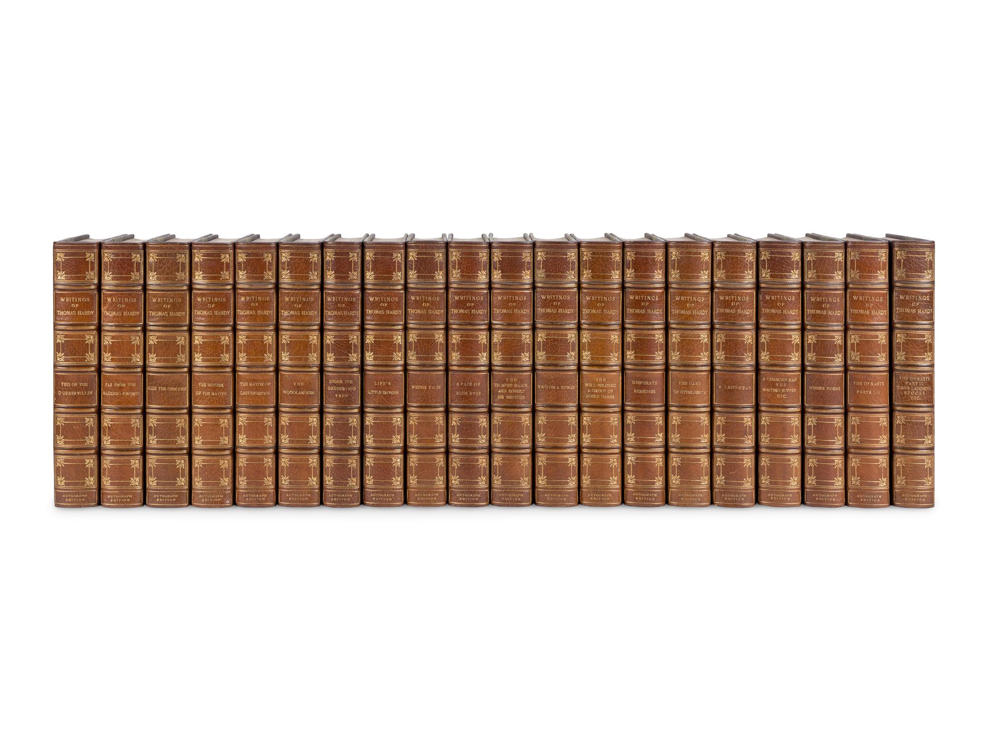 HARDY, Thomas (1840-1928). The Writings of Thomas Hardy in Prose and Verse, With Prefaces and Notes . New York and London: Harper & Brothers, 1893-1904.