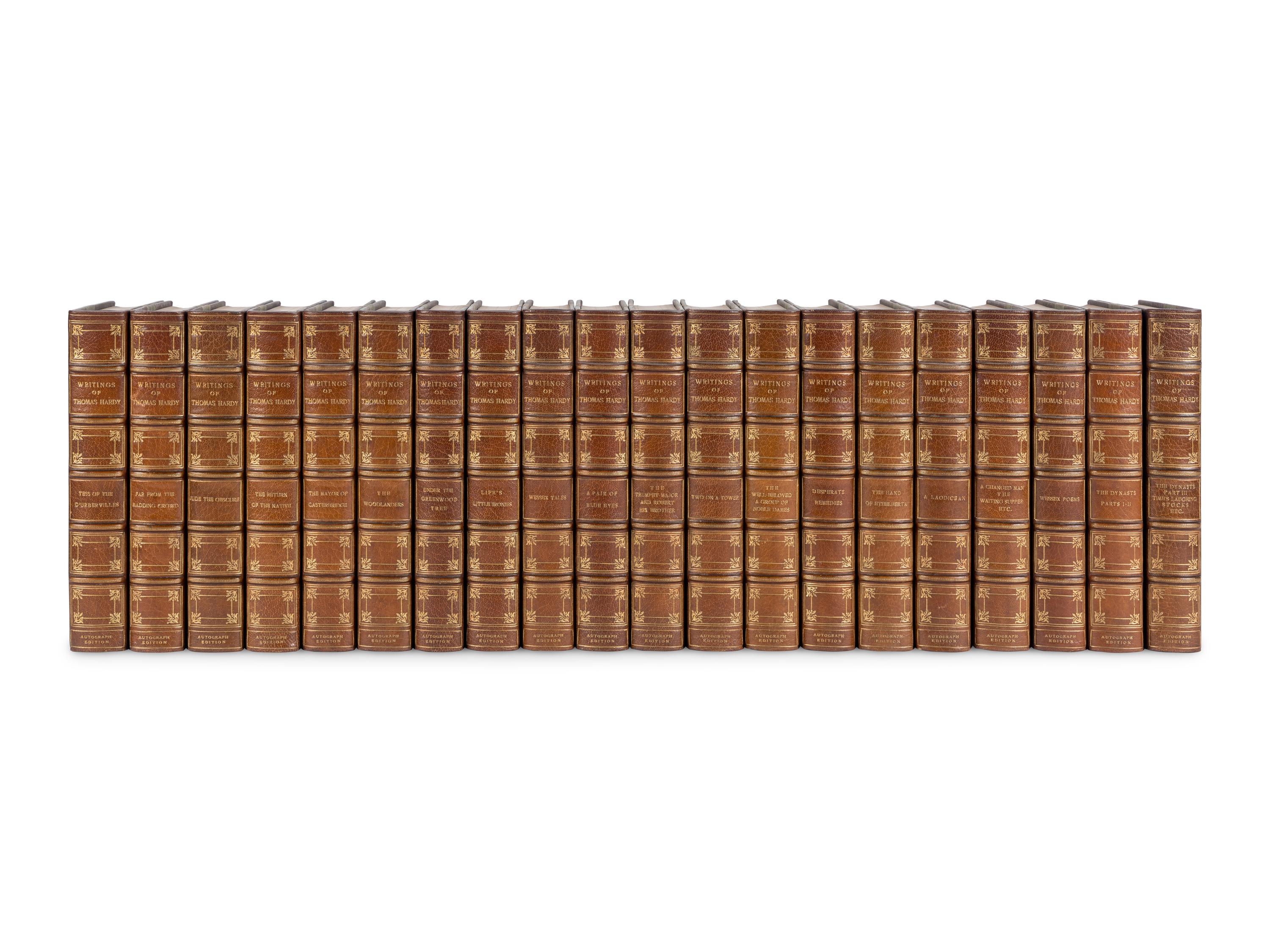 HARDY, Thomas (1840-1928). The Writings of Thomas Hardy in Prose and Verse, With Prefaces and Notes . New York and London: Harper & Brothers, 1893-1904.