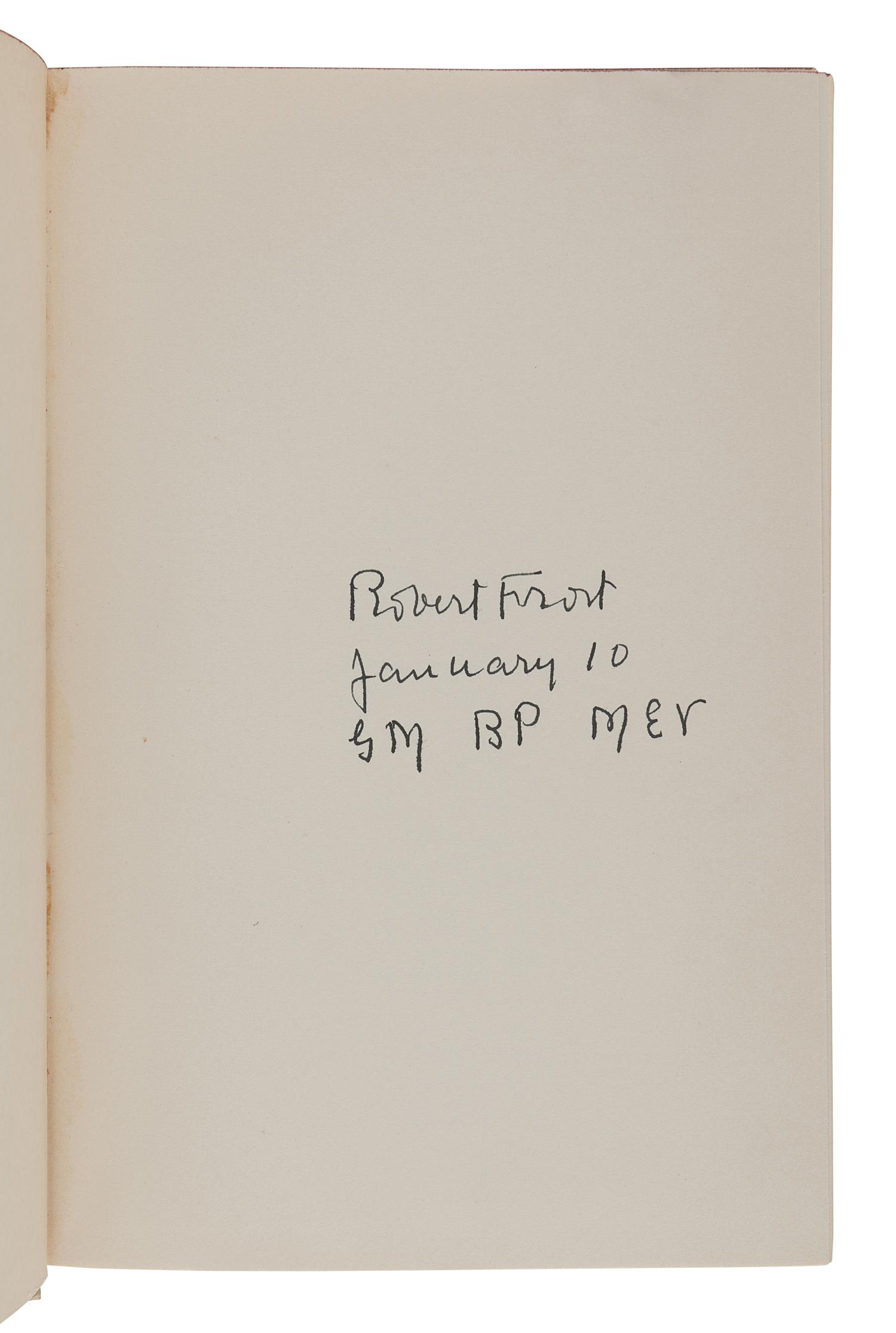FROST, Robert (1874-1963). A group of 5 signed trade editions, comprising: