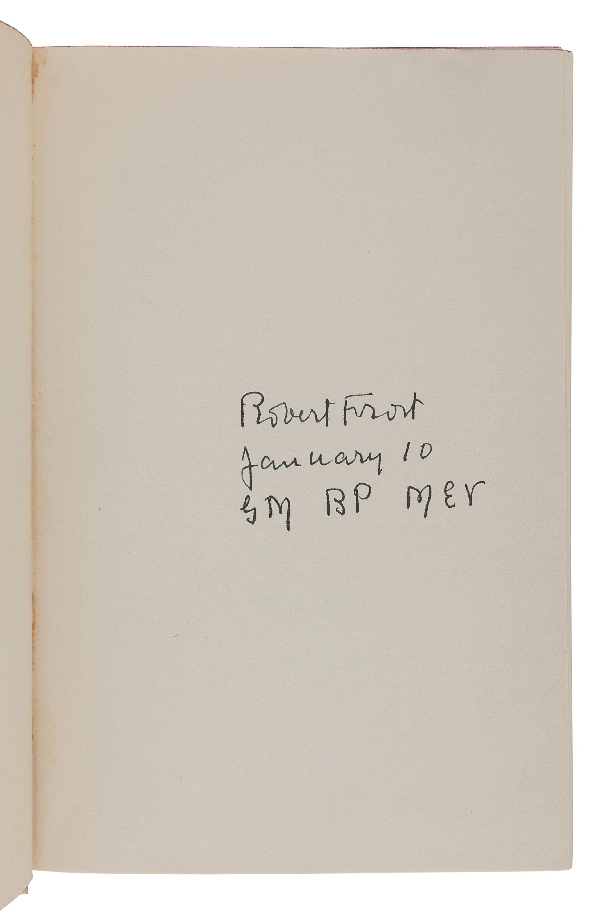 FROST, Robert (1874-1963). A group of 5 signed trade editions, comprising: