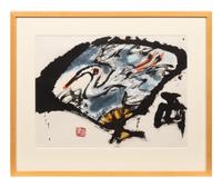 A group of six works on paper ( Han-nya; Crane; Infant; Buddha and Ogre; An Ogre; Ten-Jin )