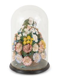 A Victorian Shell Floral Still Life Diorama