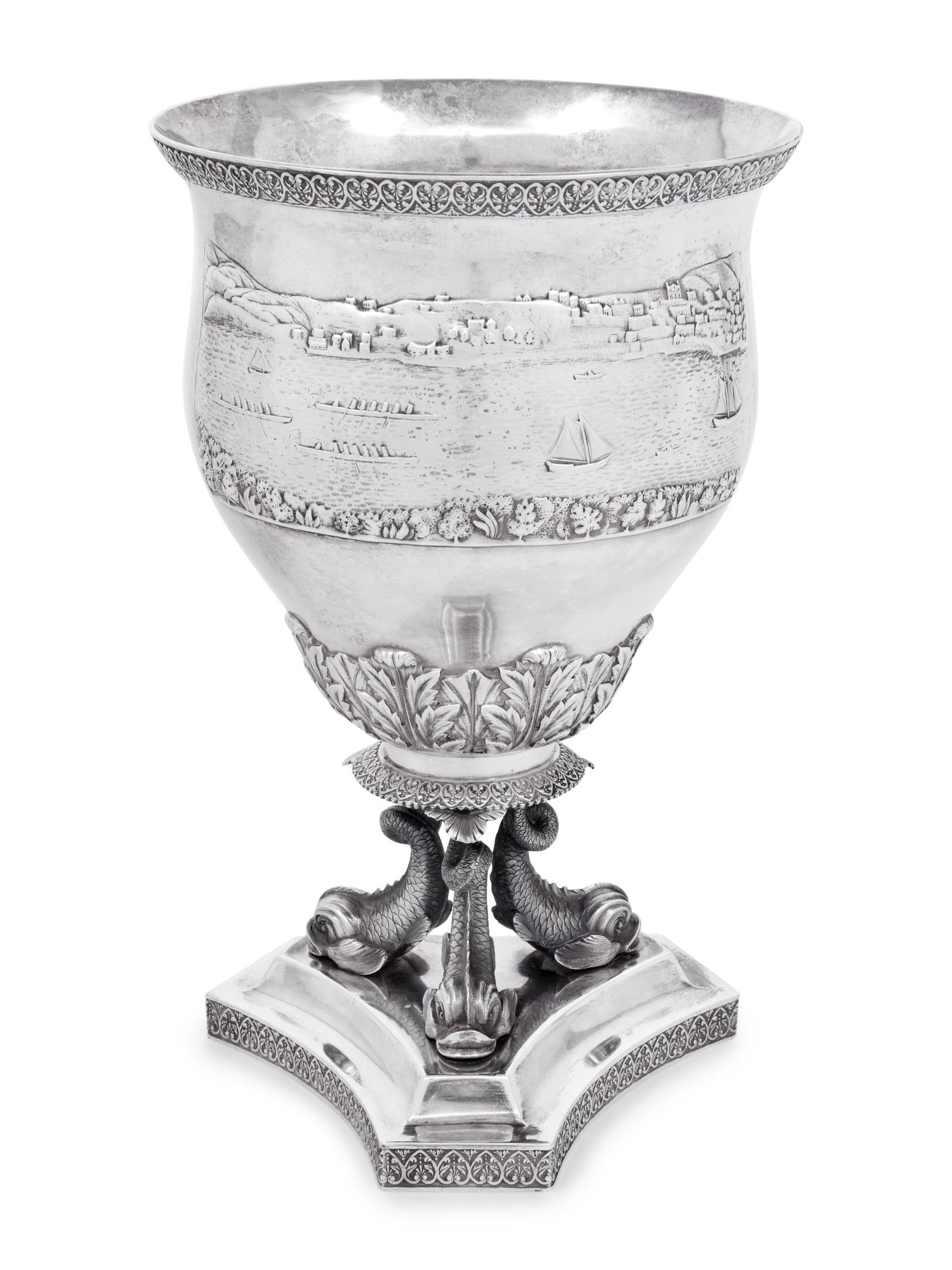 An American Silver Rowing Trophy