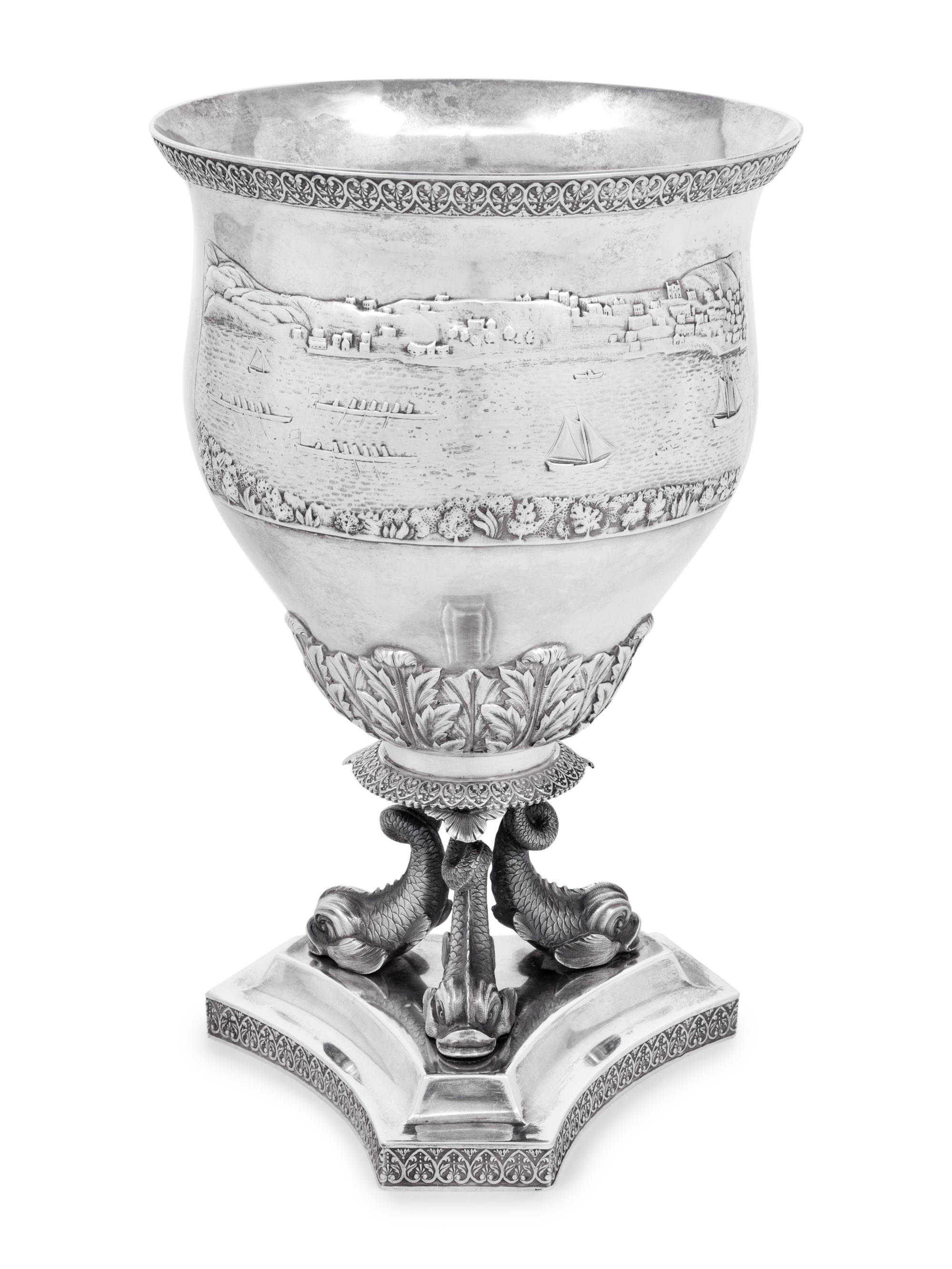 An American Silver Rowing Trophy