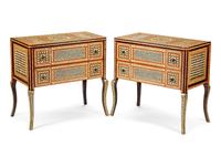 A Pair of Moorish Style Inlaid Commodes