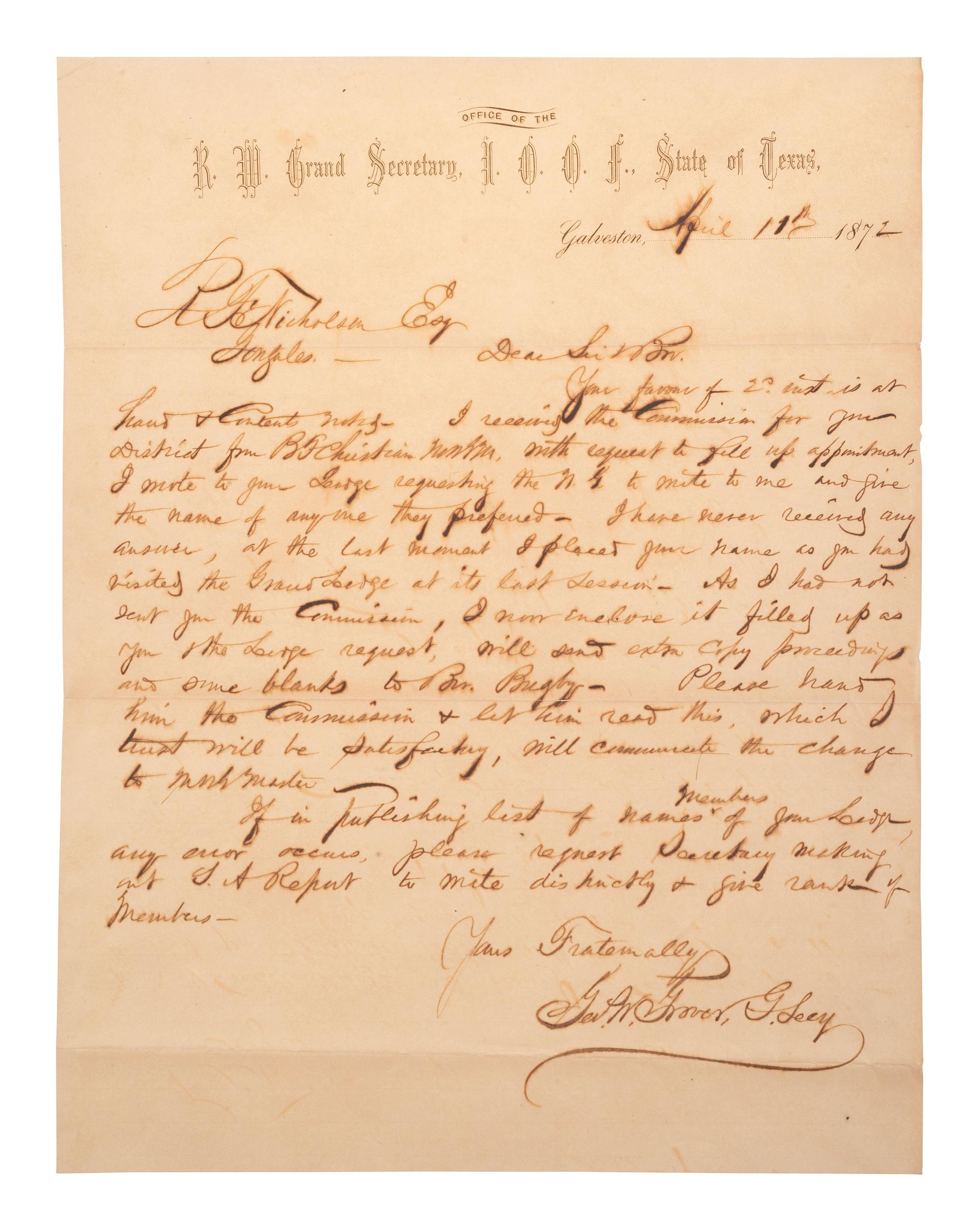 [TEXAS]. 6 photographs and documents related to military subjects in early Texas state history.
