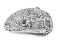 A Portuguese Silver and Silver Gilt Shell-Form Box