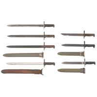 7 US World War I & II Bayonets: (4) M1905 and (2) M1905-EE1 and (1) M1