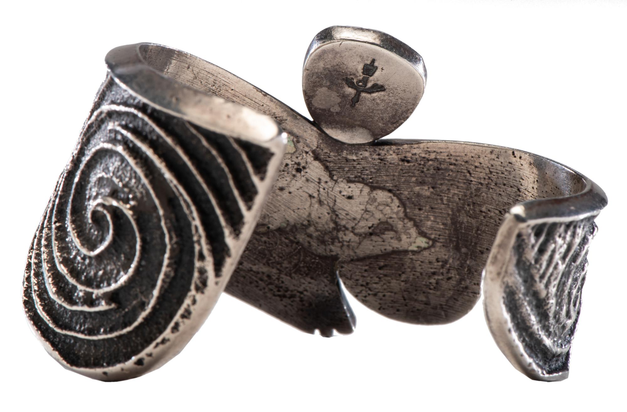 Tufa Cast Silver Cuff, with Turquoise, Jet, Shell, Coral, and Lapis Inlay Lot is located and will ship from Denver, Colorado.