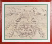 Architectural Drawing of Shándiín Community Center, a creation by Jesse Monongya and Michael Guran