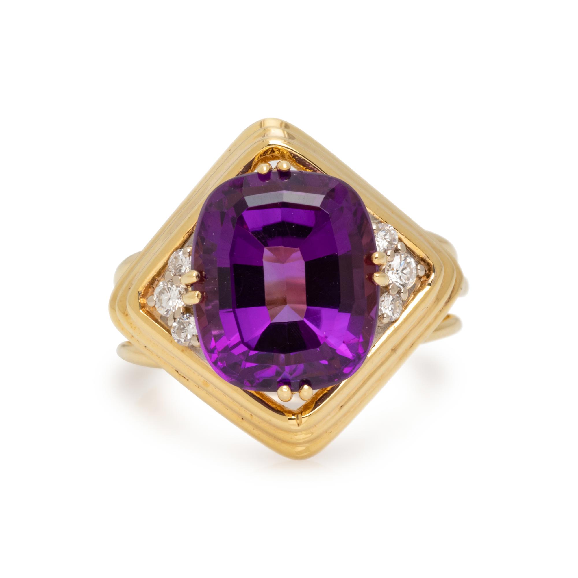 AMETHYST AND DIAMOND RING