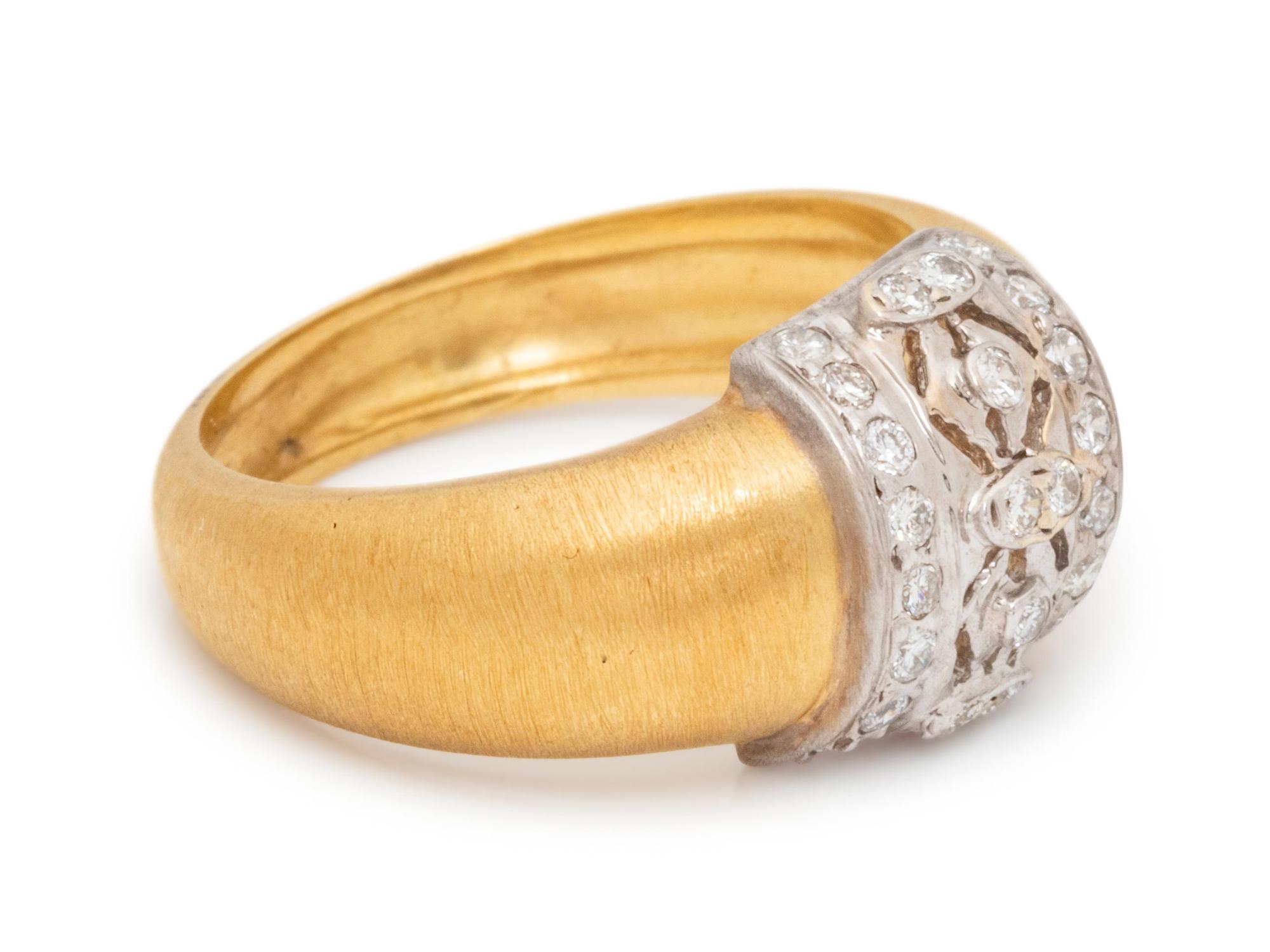 A Bicolor Gold and Diamond Ring,